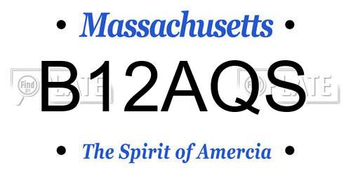 B12AQS Massachusetts License Plate
