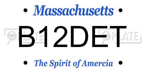 B12DET Massachusetts License Plate