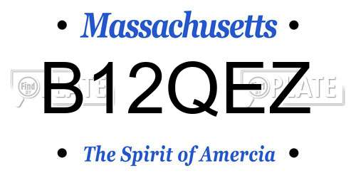 B12QEZ Massachusetts License Plate
