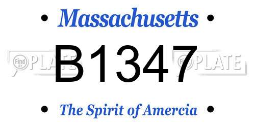 B1347 Massachusetts License Plate