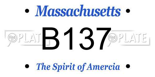 B137 Massachusetts License Plate