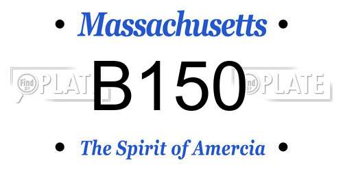 B150 Massachusetts License Plate