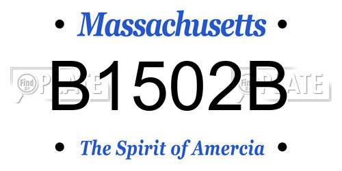 B1502B Massachusetts License Plate