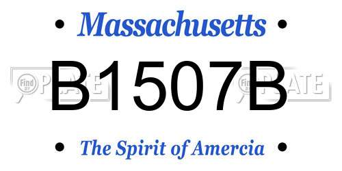 B1507B Massachusetts License Plate