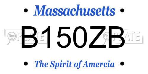 B150ZB Massachusetts License Plate