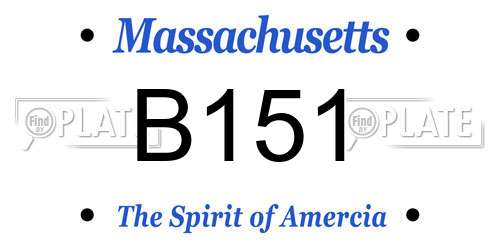 B151 Massachusetts License Plate
