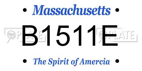 B1511E Massachusetts License Plate