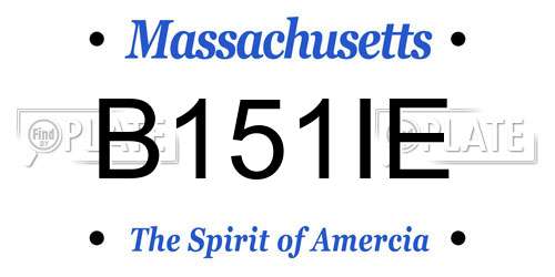 B151IE Massachusetts License Plate