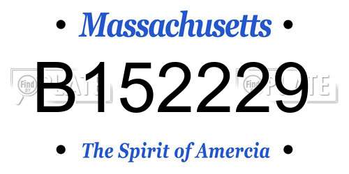 B152229 Massachusetts License Plate
