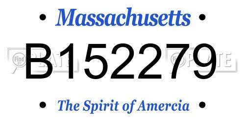 B152279 Massachusetts License Plate