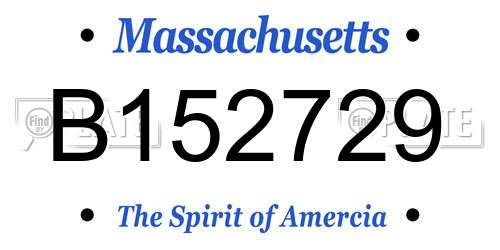 B152729 Massachusetts License Plate