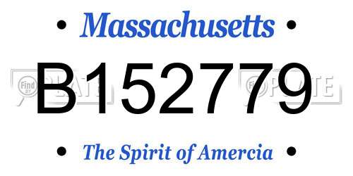 B152779 Massachusetts License Plate
