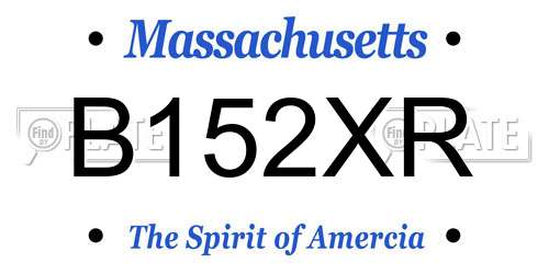 B152XR Massachusetts License Plate