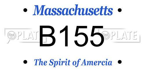 B155 Massachusetts License Plate
