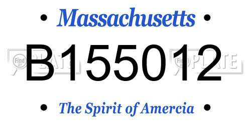B155012 Massachusetts License Plate