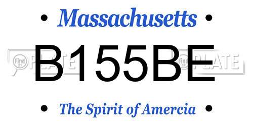 B155BE Massachusetts License Plate