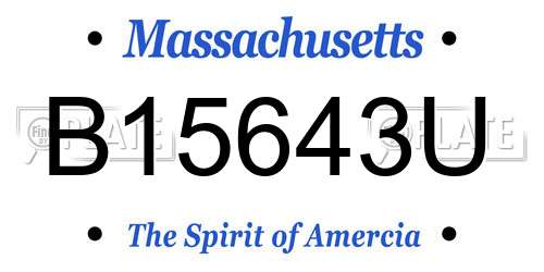 B15643U Massachusetts License Plate