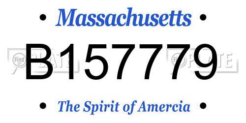 B157779 Massachusetts License Plate