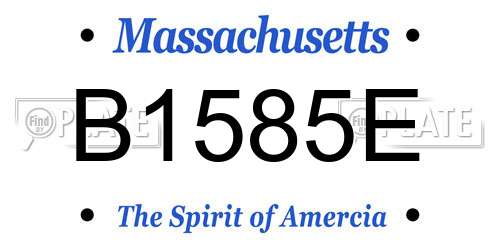 B1585E Massachusetts License Plate