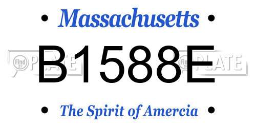 B1588E Massachusetts License Plate