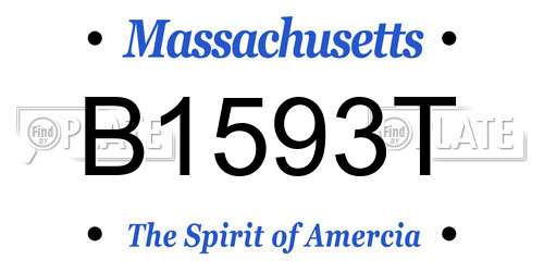 B1593T Massachusetts License Plate