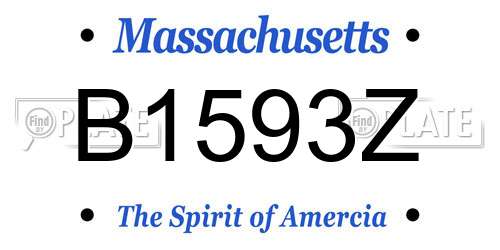 B1593Z Massachusetts License Plate