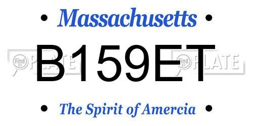 B159ET Massachusetts License Plate