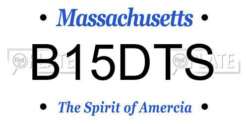 B15DTS Massachusetts License Plate