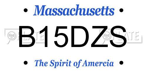 B15DZS Massachusetts License Plate