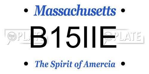 B15IIE Massachusetts License Plate