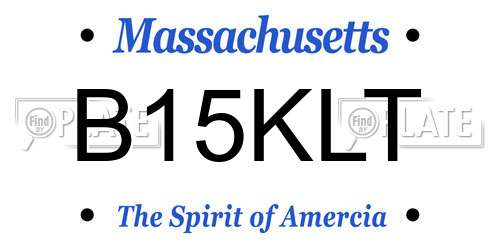 B15KLT Massachusetts License Plate