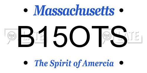 B15OTS Massachusetts License Plate
