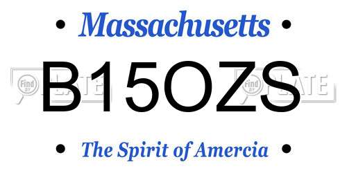 B15OZS Massachusetts License Plate