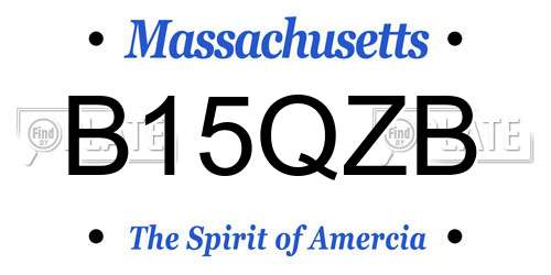 B15QZB Massachusetts License Plate
