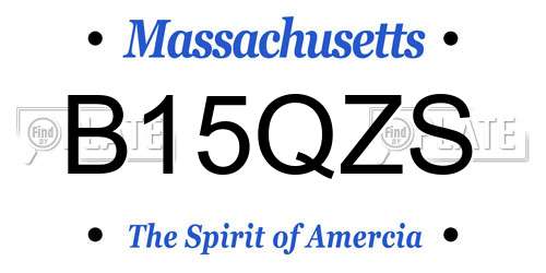B15QZS Massachusetts License Plate