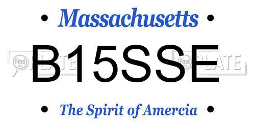 B15SSE Massachusetts License Plate