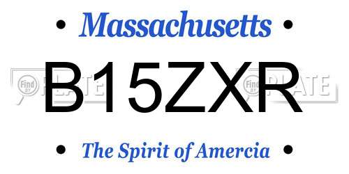 B15ZXR Massachusetts License Plate