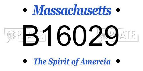 B16029 Massachusetts License Plate