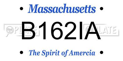 B162IA Massachusetts License Plate