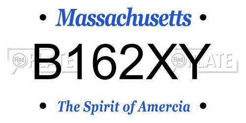 B162XY Massachusetts License Plate