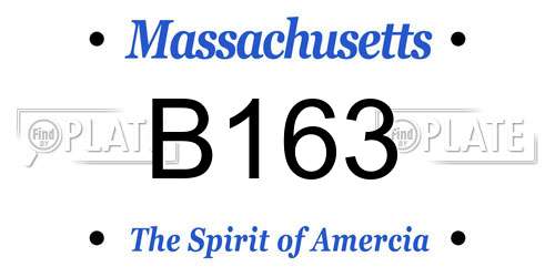 B163 Massachusetts License Plate