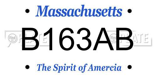 B163AB Massachusetts License Plate