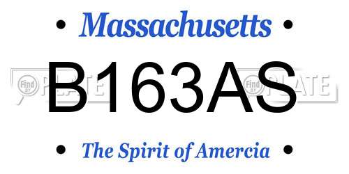 B163AS Massachusetts License Plate