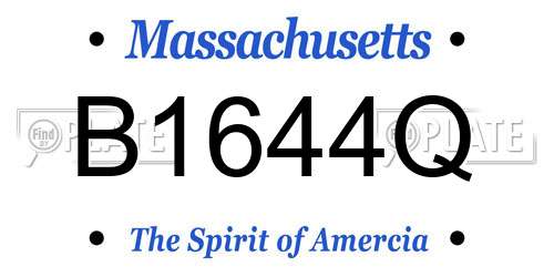 B1644Q Massachusetts License Plate