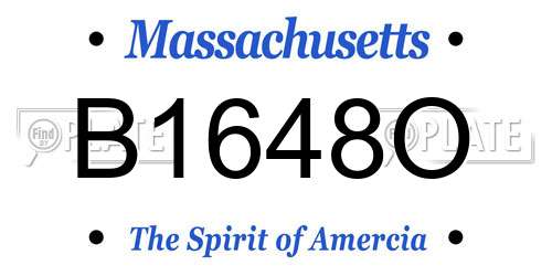 B1648O Massachusetts License Plate