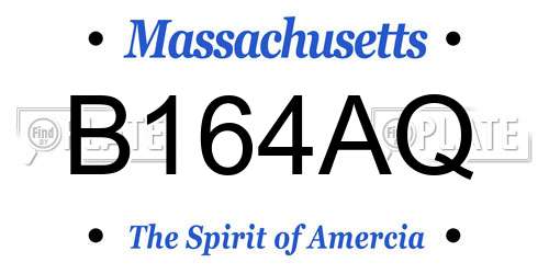 B164AQ Massachusetts License Plate