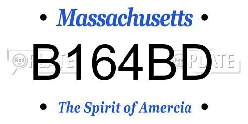 B164BD Massachusetts License Plate