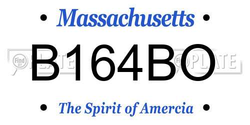 B164BO Massachusetts License Plate