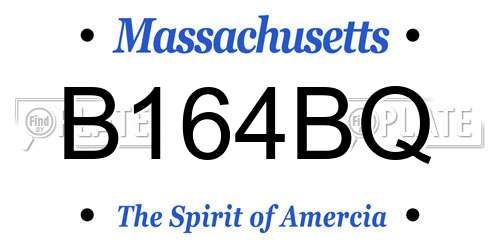 B164BQ Massachusetts License Plate