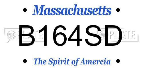 B164SD Massachusetts License Plate